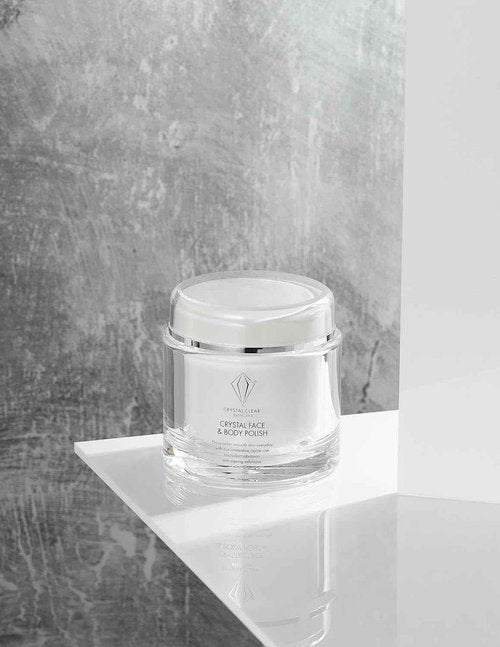 Crystal Clear Crystal Face & Body Polish - Exfoliating Scrub with Micro Crystals and Sea Salt - Face and Body Scrub - Anti Aging Exfoliator