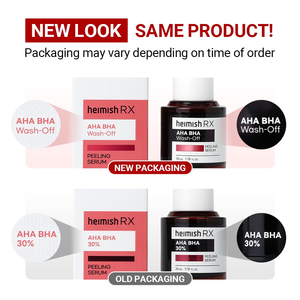 HEIMISH RX AHA BHA Wash-off Peeling Serum - Chemical Peel for Blackheads, Pore and Sebum, Gentle & Hydrating Face Exfoliant for Oily and Acne-prone skin, Korean Skincare, 35ml (1.18 fl. oz)