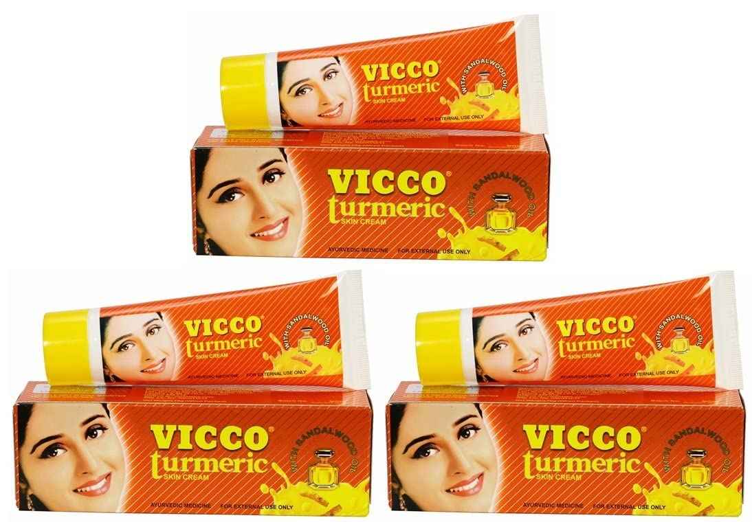 Vicco Turmeric Vanishing Cream (With Sandalwood Oil) Pack of 3 x 50gm