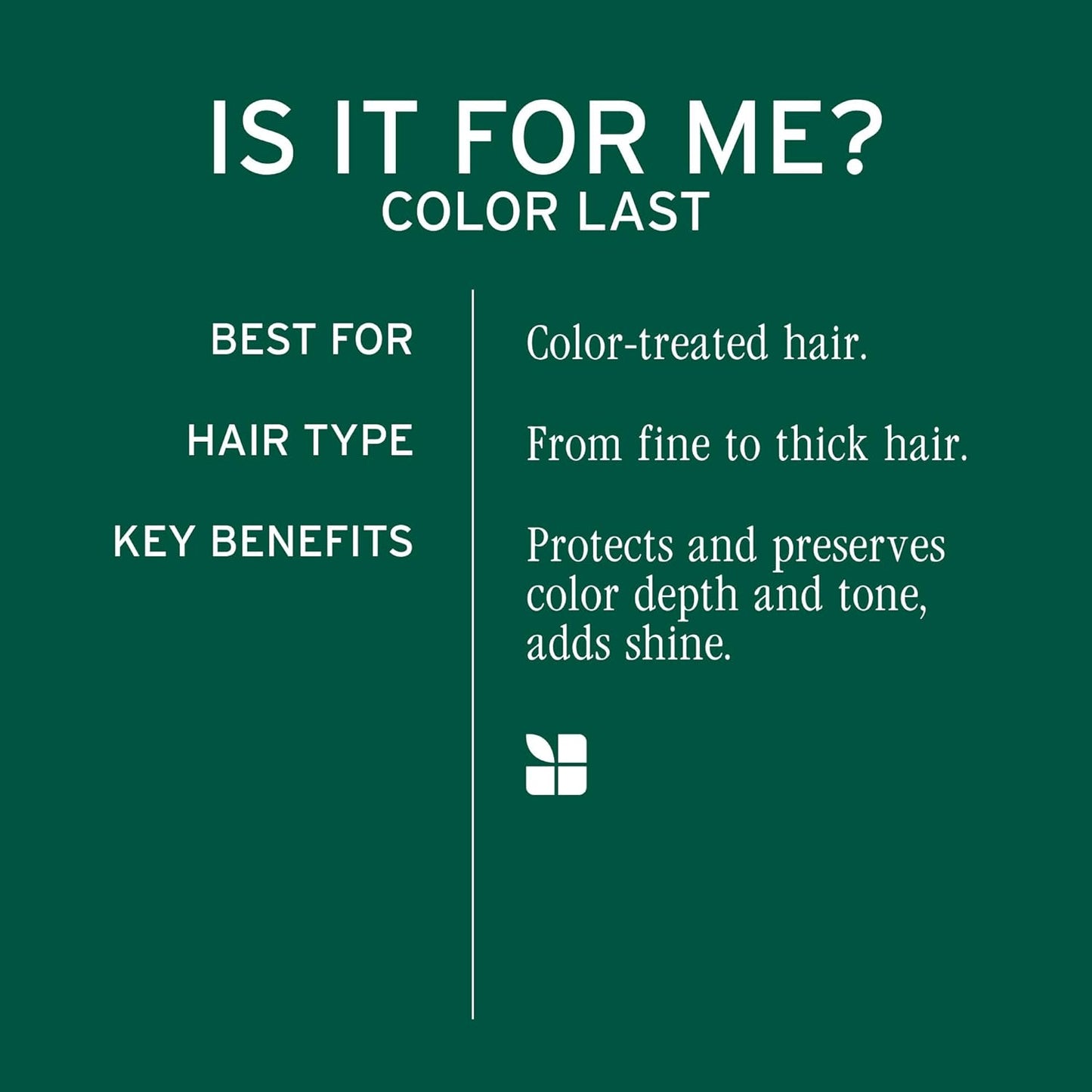 Biolage Color Last Shampoo - For Color-Treated Hair, Nourishes, Strengthens, Hydrates, Soybean Oil & Stearic Acid, Paraben & Mineral Oil-Free, Vegan, Packaging May Vary