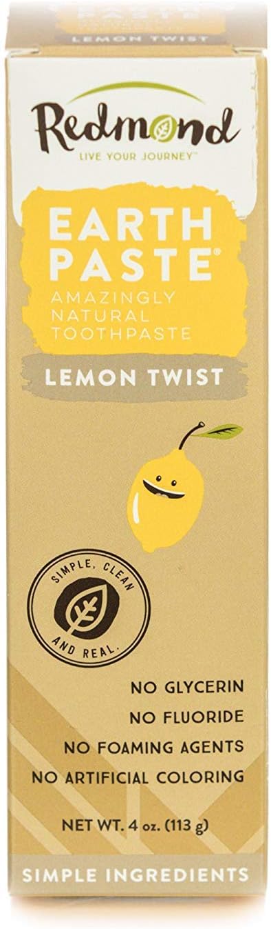 Natural Non-Fluoride Toothpaste - Lemon Twist Flavor, 4 Ounce Tube | 6 Pack