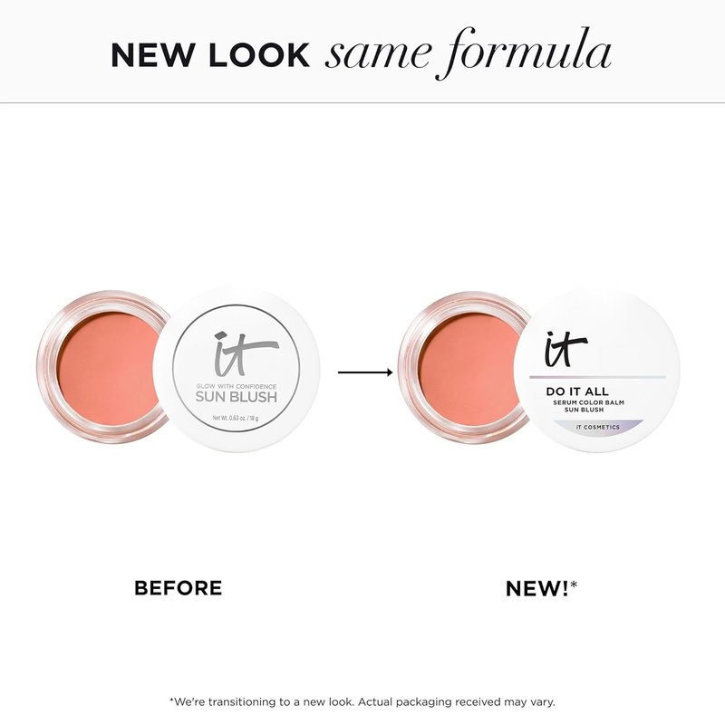 IT Cosmetics Do It All Serum Color Balm - Blendable Blush & Bronzer with Hyaluronic Acid, 24HR Hydration | 0.63 oz