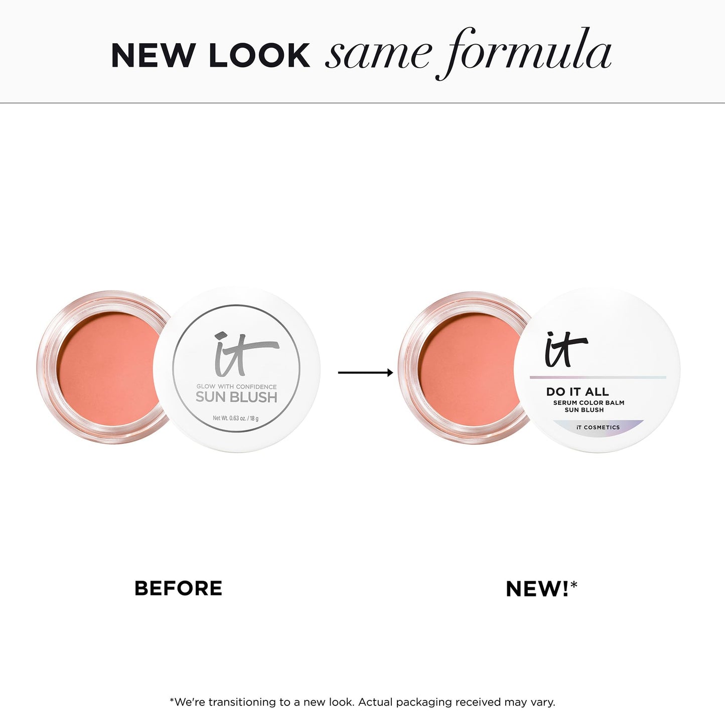 IT Cosmetics Do It All Serum Color Balm Sun Cream Blush & Bronzer, Sun Blossom - Blendable & Buildable, Lift, Reshape, All-Over Color, 24HR Hydration, Hyaluronic Acid, Peptides & Vitamin E - 0.63 oz