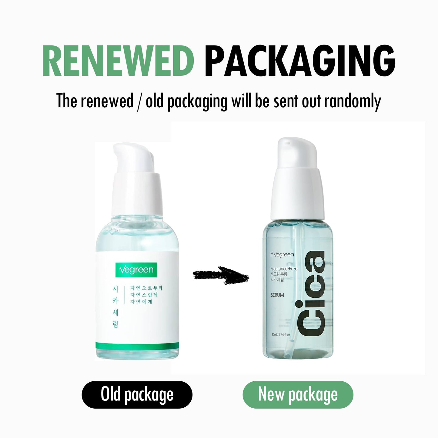 VEGREEN Fragrance-Free Cica Serum | Centella Asiatica Enriched Face Serum for Women & Men | Alcohol-Free Centella Unscented Serum Face Moisturizer | Hydrating Serum for All Skin Types 1.69 fl oz