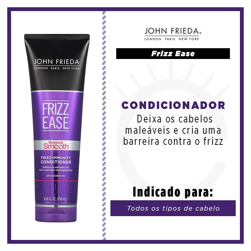 John Frieda Frizz Ease Beyond Smooth Conditioner, Anti-Humidity & Frizz-Resistant, Smooths Texture, Cleanses Unmanageable Hair, Infused with Pure Coconut Oil, 8.45 Oz