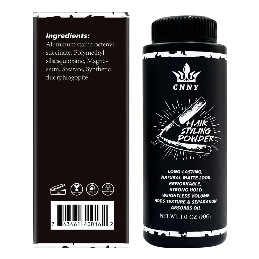 CNNY Hair Styling Powder for Men - 1oz/30g Fluffy Volumizing and Texturizing Powder for Natural Thickness and Look