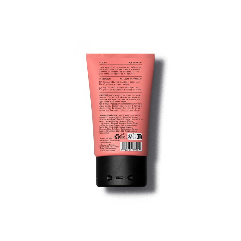 cleanjourney Purifying Clay Mask, Clarifying Face Mask, with Kaolin & Sea Mud, for Oily & Acne-Prone Skin, EWG Verified, Vegan, Detoxifying Pore, Cleanser, 1.7 Fl Oz