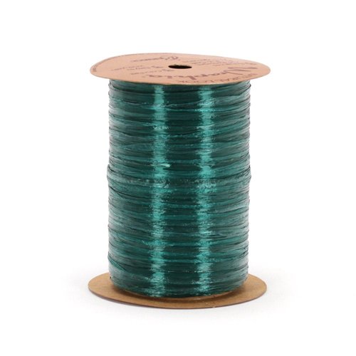 Berwick Offray Hunter Green Pearlized Raffia Ribbon, 1/4'' Wide, 100 Yards