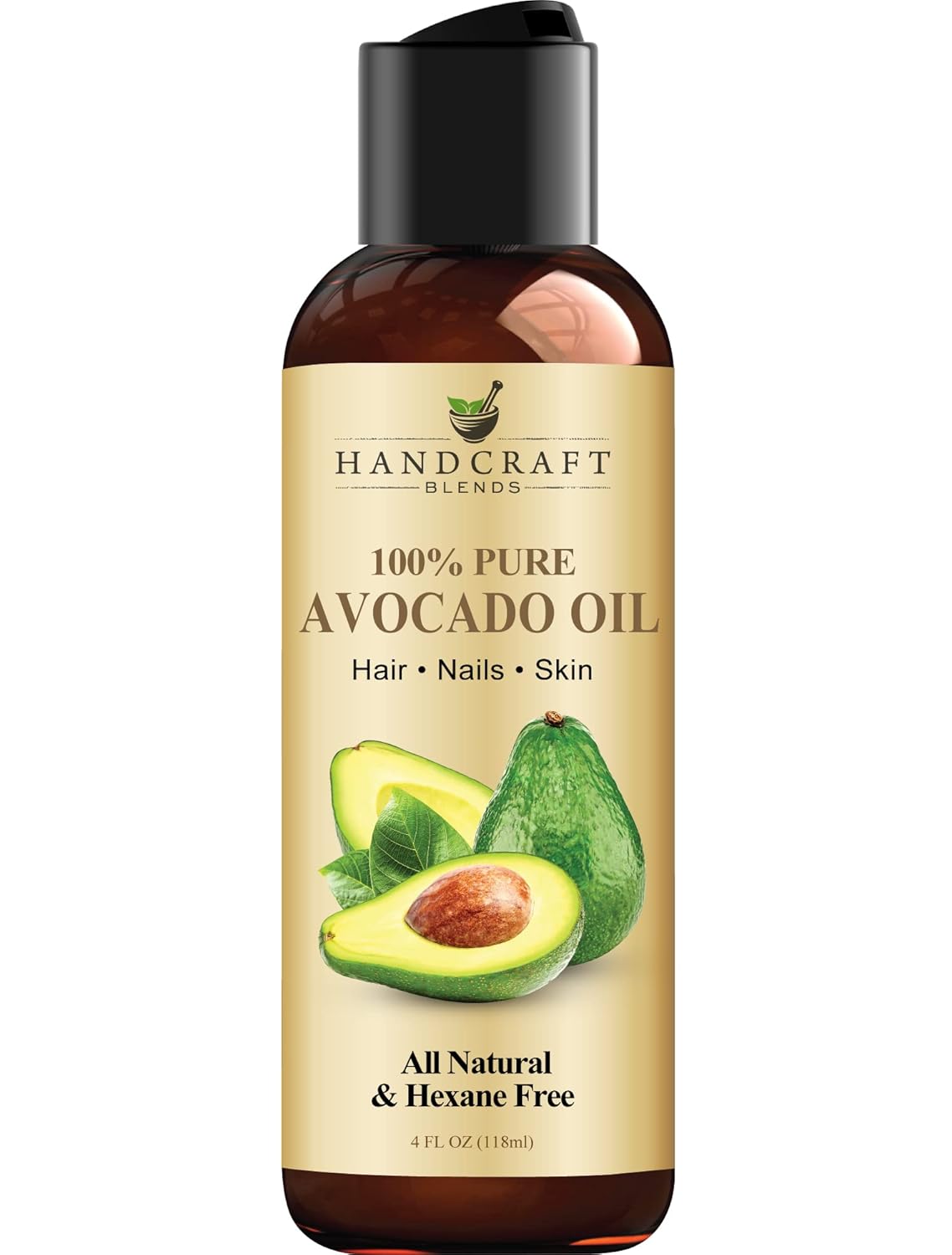 Handcraft Blends USDA Organic Jojoba Oil - Cold-Pressed 4 Fl Oz - 100% Pure and Natural - Premium Grade Carrier Oil for Skin and Hair - Hair and Body - Massage - Hexane-Free