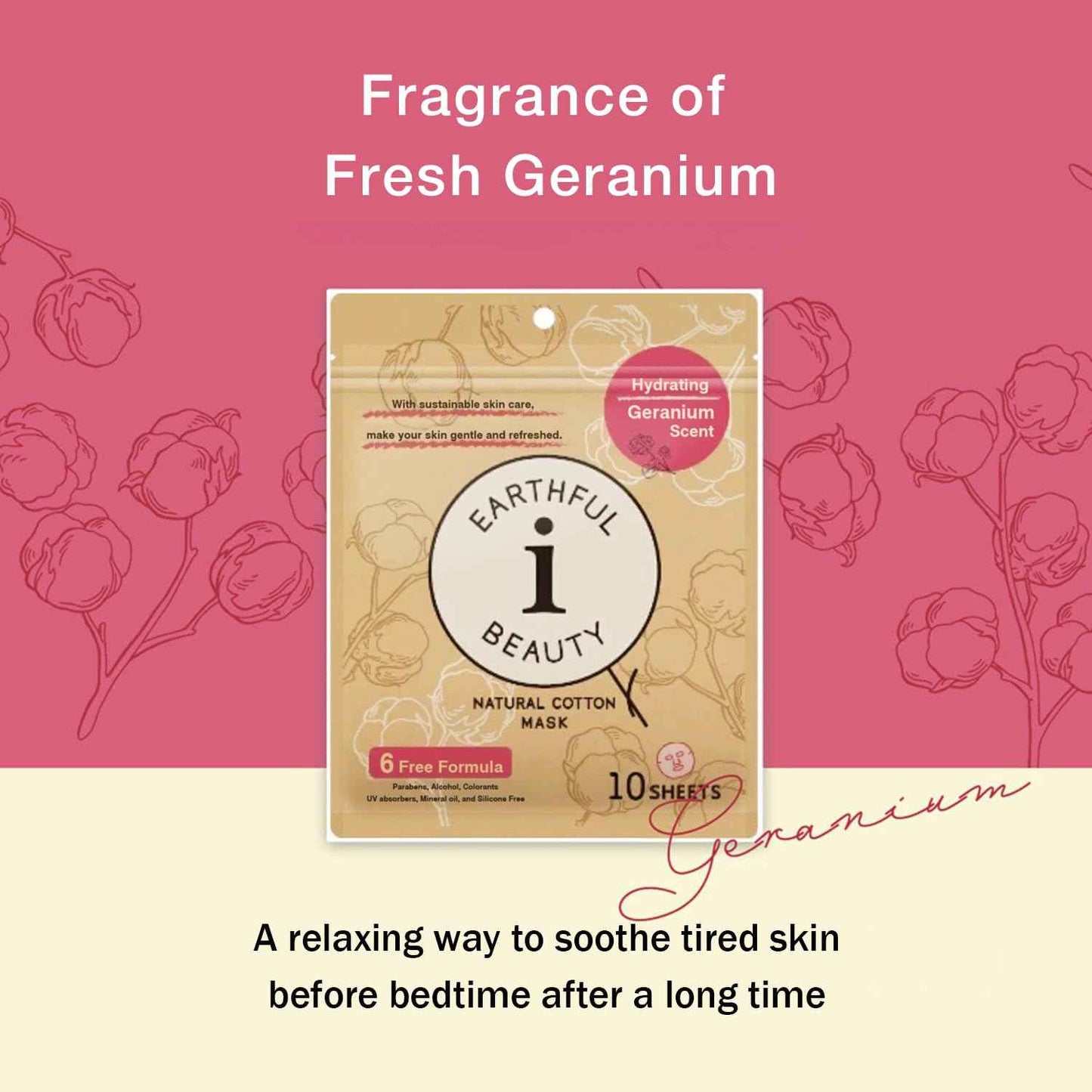 EARTHFUL BEAUTY i Sheet Mask Geranium Scent - 10 Sheet