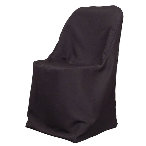 LinenTablecloth Polyester Folding Chair Cover Black