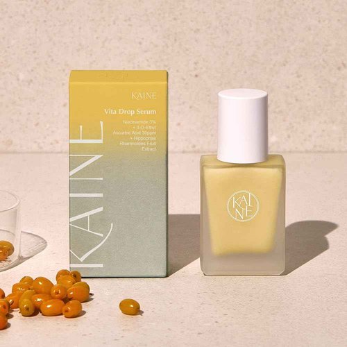 KAINE Vita Drop Serum Hydrating Serum with 73% Vitamin Tree Fruit Extract, 3% Niacinamide, and Triple Hyaluronic Acid for Moisture and Skin Balance, 1.01 fl.oz/30ml