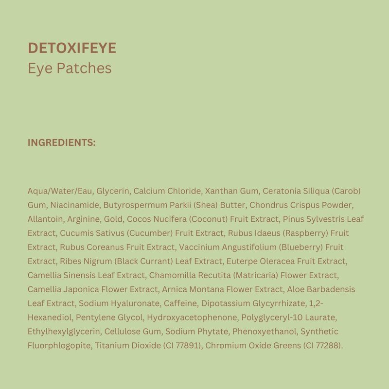 Pixi DetoxifEYE Depuffing Hydrogel Under-Eye Patches, Cucumber, Hyaluronic Acid & Caffeine for Puffy Eyes and Dark Circles, Hydrate Eye Area, 30 Pairs, 60 Patches
