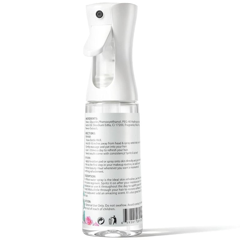 Rose Water Spray - Hydrating Face Mist for All Skin Types | 10 Fl Oz, Alcohol-Free & Gentle Formula