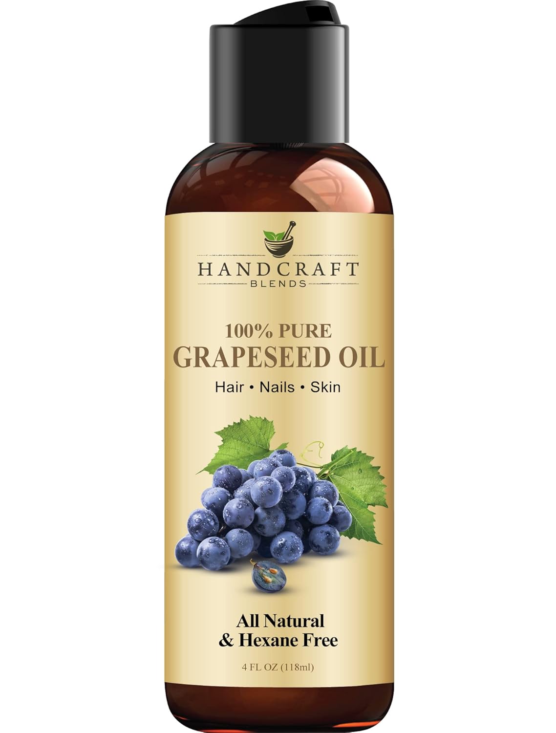 Handcraft Blends USDA Organic Jojoba Oil - Cold-Pressed 4 Fl Oz - 100% Pure and Natural - Premium Grade Carrier Oil for Skin and Hair - Hair and Body - Massage - Hexane-Free