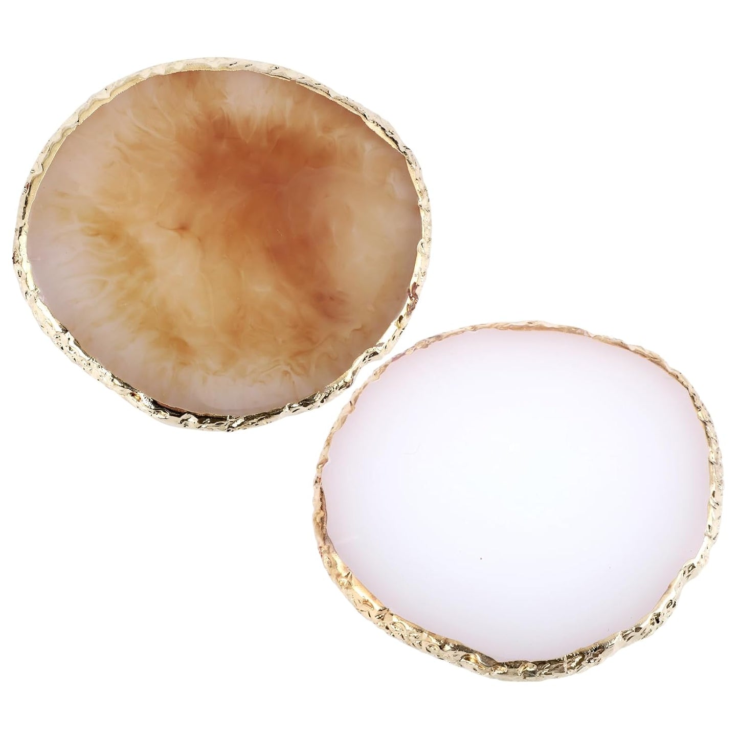 2 Pcs Resin Nail Art Palette, Nail Art Painting Palettes Gold Edge Nail Holder Nail Art Display Board