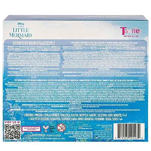 Townley Girl The Little Mermaid Clam Beauty Compact Set Kit with Lip Gloss Palette, Makeup Set for Kids Girls, Ages 3+ Perfect for Parties, Sleepovers and Makeovers