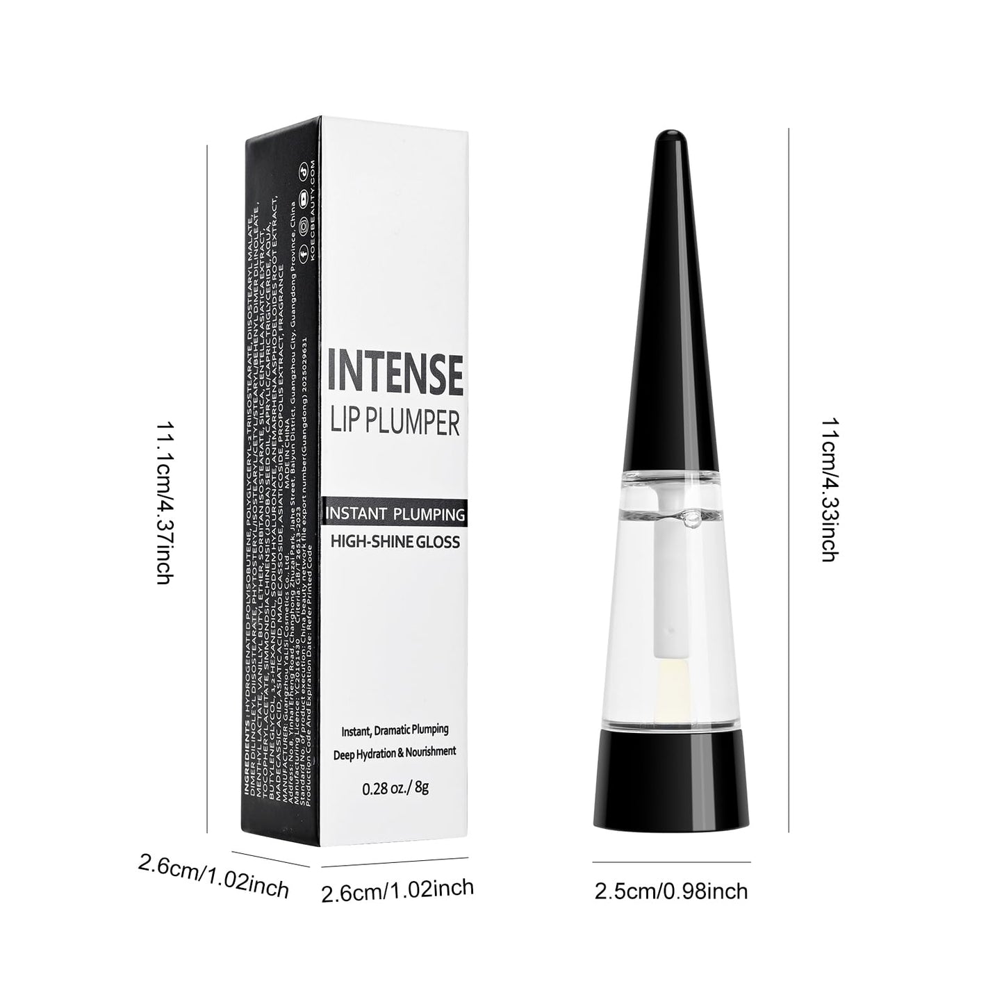 FREEORR Lip Plumper, Extreme Plumping Lip Fuller, Hydrating and Transparent Lips Balm, Volumizing formula, Youthful Fuller Gloss, Smoother Lips and High Glossy, Non-Sticky-04A Red, 0.21 Fl Oz
