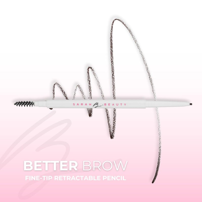 SARAH B. BEAUTY Better Brow - Retractable Eyebrow Pencil with Spoolie | Vegan & Cruelty-Free | Long-Lasting, Precision Brow Definer for Natural, Flawless Brows - Available in 6 Shades (LATTE)