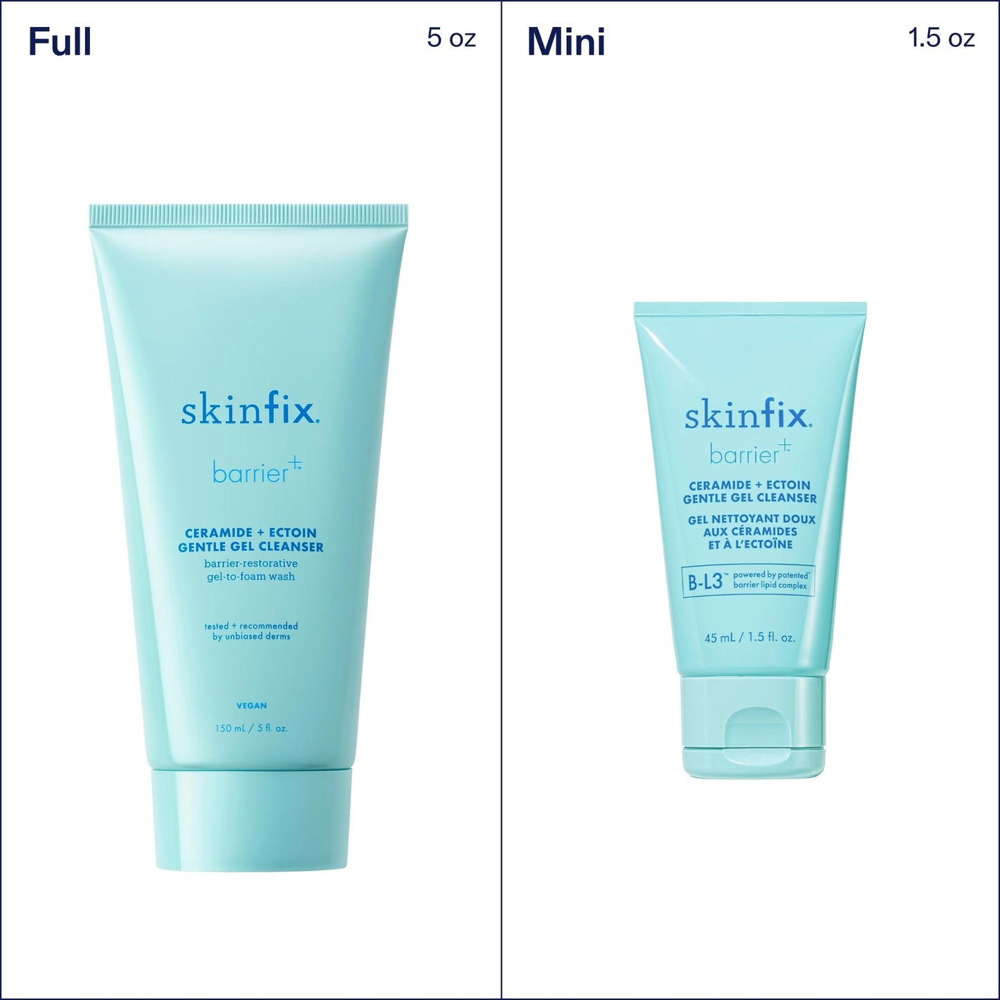 Skinfix Ceramide + Ectoin Gentle Gel Cleanser - 5 oz - SPF + Makeup Remover - Hydrates Skin - Vegan, Cruelty Free