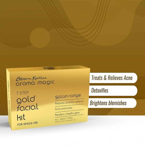 Aroma Magic Gold Facial Kit | 7-Step Skincare for Radiant & Toned Skin | Firms, Tones & Revitalizes | Lifts Dullness for a Fresh & Healthy Look | Salon-Quality Glow at Home