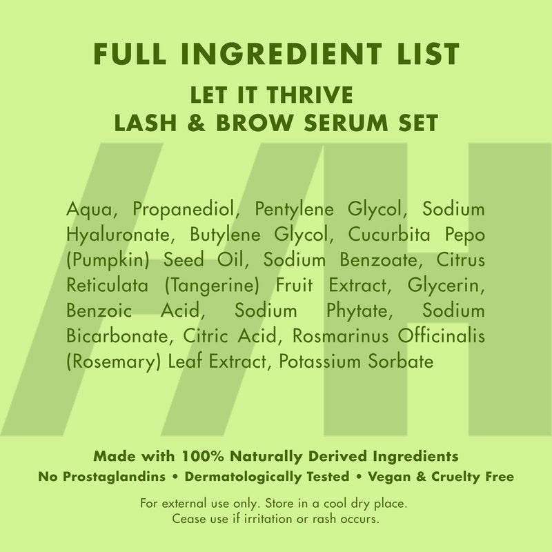 Vegan Lash & Brow Serum - 100% Natural Rosemary & Pumpkin Seed Oil for Fuller, Thicker Eyelashes & Eyebrows | Gentle, Nourishing Formula