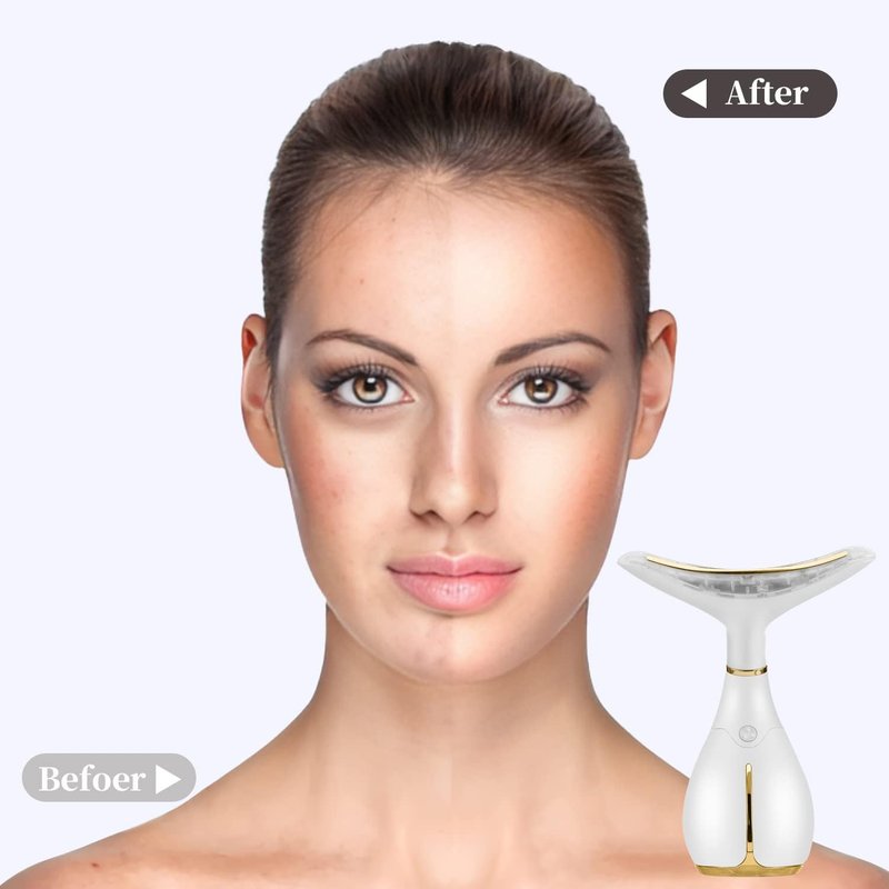 3-in-1 Beauty Massager | Electric Facial Massager with Heat, Vibration & LED for Smoother, Firmer Skin - Face & Neck Use
