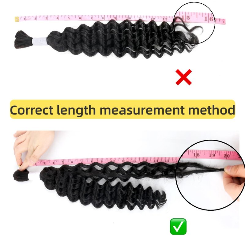 Deep Wave Human Braiding Hair 18Inch 2 Bundles 100g Bulk Human Hair for Braiding No Weft Human Braiding Hair for Boho Braids Wet and Wavy 100% Brazilian Virgin Curly Hair for Braiding Hair Extensions