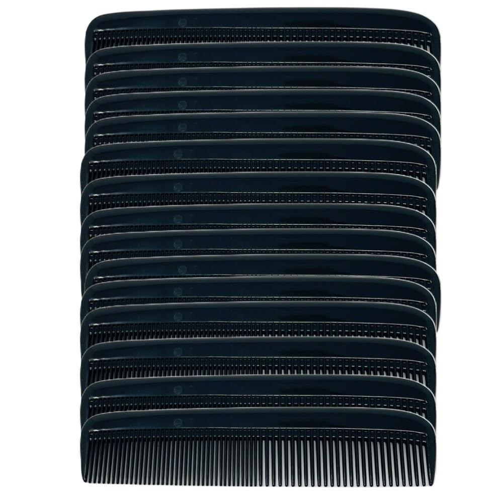 G.B.S (5 Pack) Pocket Comb Black Unbreakable Round Teeth Course Fine Pocket Beard & Mustache Combs for Men's Hair | Sideburns Travel-Friendly Symmetry, Friendly Birthday Gifts