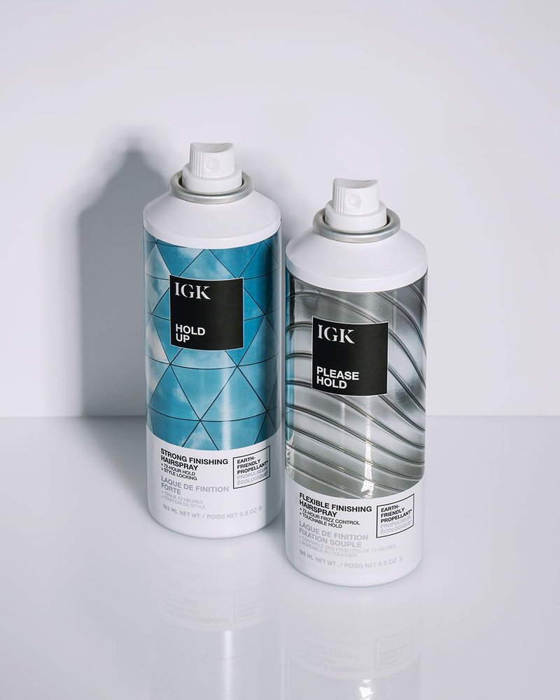IGK HOLD UP Strong Hold Finishing Hairspray | Strong Hold + No Crunch + High Gloss | Vegan + Cruelty-Free | 5 Oz