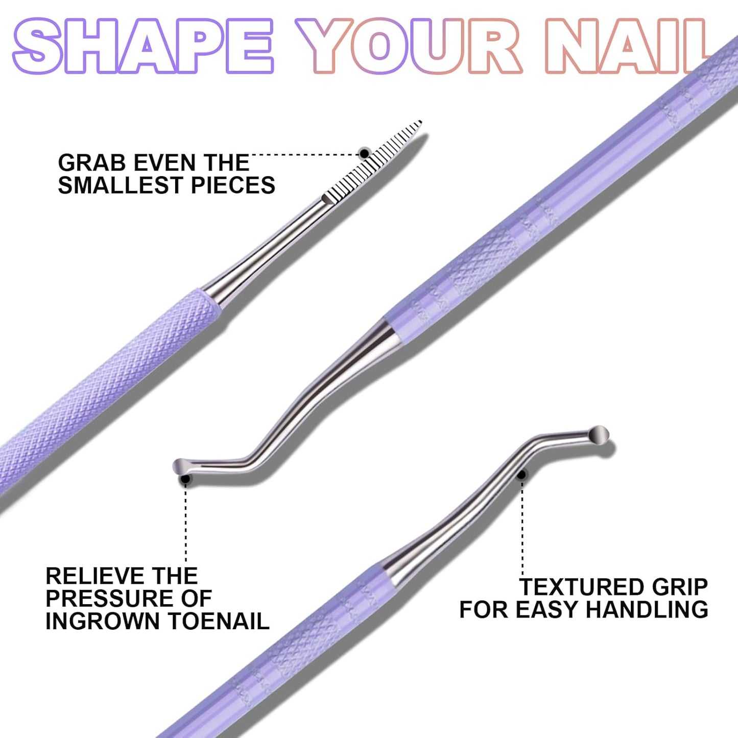 Teenitor Pedicure Tools for Feet, Toenail File and Lifters, Upgraded Professional Surgical Safe Ingrown Toenail Treatment Ingrown Toenail Removal Kit Ingrown Toenail Tool