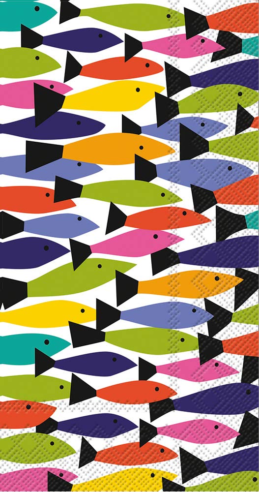 Boston International IHR 3-Ply Guest/Dinner Paper Napkins, 8.5" x 4.5", Rainbow, 16-Count