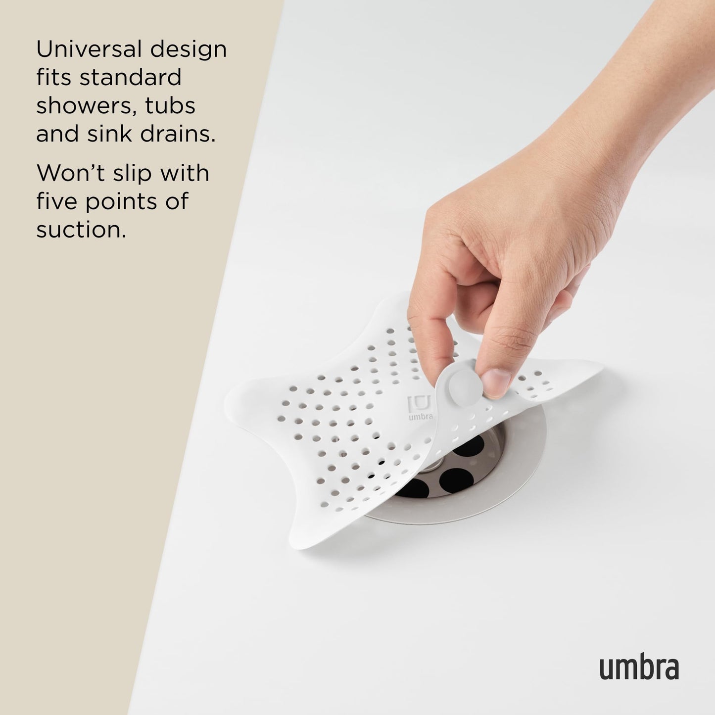 Umbra Starfish Drain Cover/Hair Catcher, White