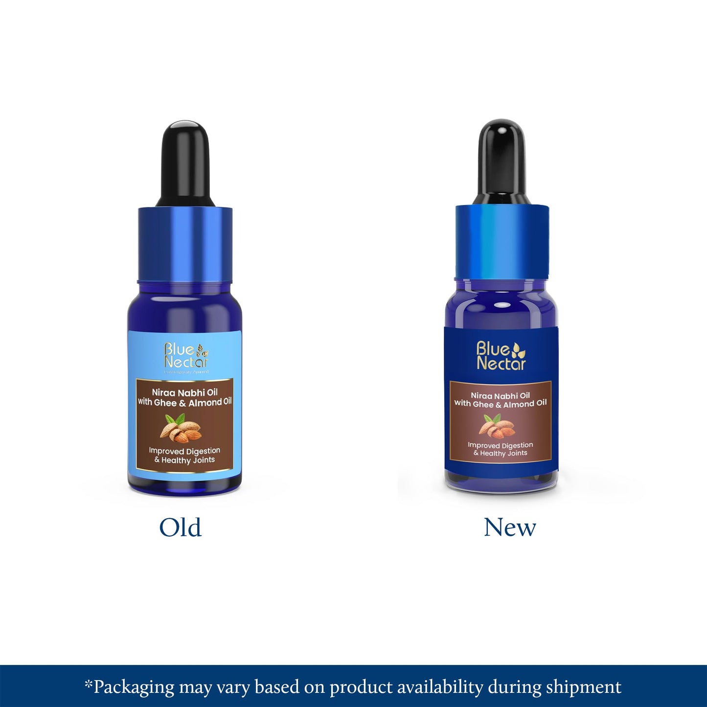 Blue Nectar Ayurveda Nabhi Oil with Ghee & Almond Oil | Natural Navel Oil for Belly Button for Digestion & Joint Health | 100% Natural & Herbal (21 Herbs, 0.33Fl Oz)