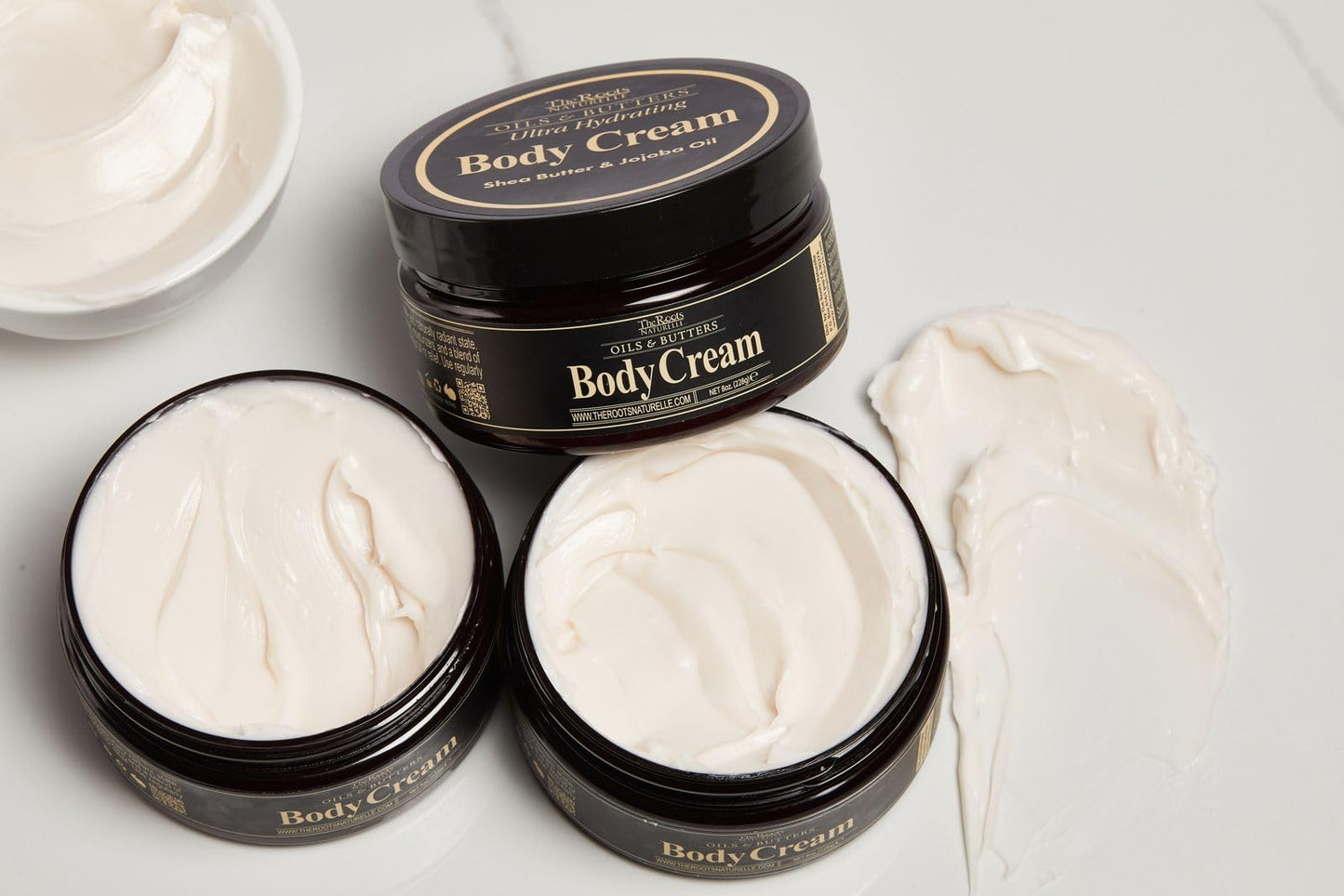 The Roots Naturelle Ultra Hydrating Body Cream with Shea Butter and Jojoba Oil, All Skin Types, 8 Ounce Cream