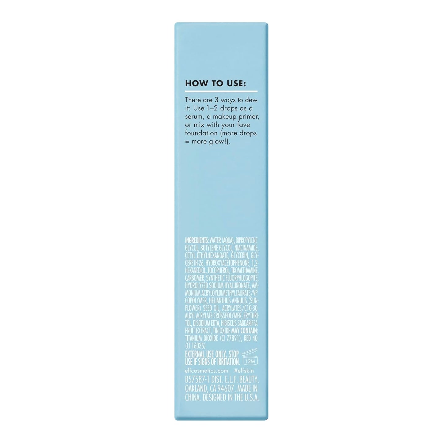 e.l.f. SKIN Holy Hydration! Thirst Burst Drops Mini, Serum For An Instant Radiant Complexion, Made With Hyaluronic Acid, Vegan & Cruelty-Free