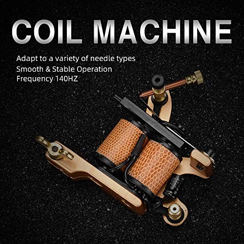 Coil Tattoo Machine, ATOMUS 10 Wraps Coil Tattoo Liner & Shader Kit 23000r/m Alloy Tattoo Guns Machine Set Tattoo Supplies for Tattoo Artists