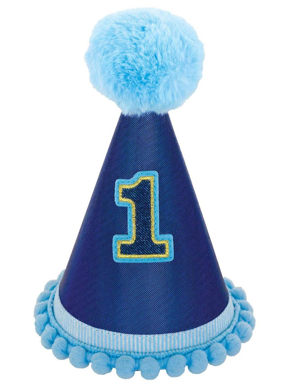 Amscan Baby Boy 1st Birthday Pom Pom Party Hat | Blue | 1 Pc