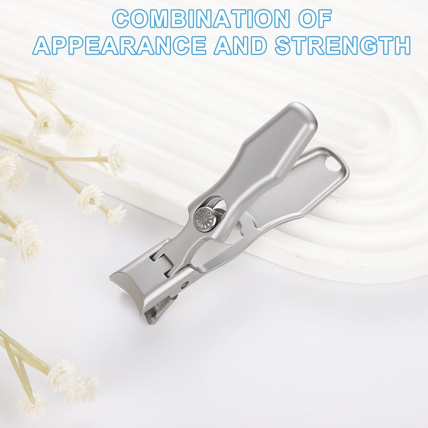 Toe Nail Clippers for Thick Nails, Sharp Nail Clippers Wide Mouth Toenail Clippers Seniors Super Sharp Stainless Steel Nail Clippers for Men Women (Silver)
