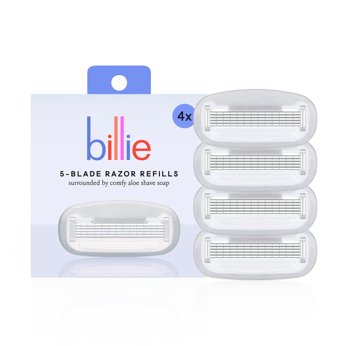 Billie Women’s Razor Refill Blades 5-Blade Cartridges - 4 count & Whipped Shave Cream - Lavender & Bergamot Scent - 6.5 fl oz