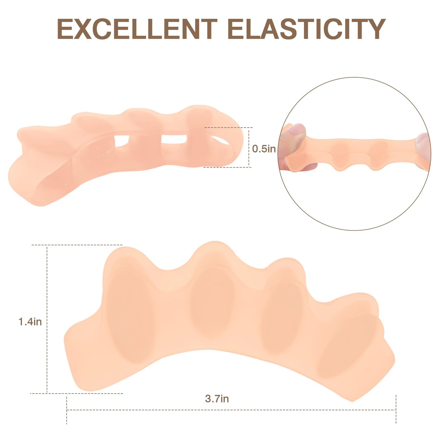 HLOES Toe Spacers for Women and Men, Toe Separators for Pedicure, Bunion Corrector, Hammer Toe Straightener,