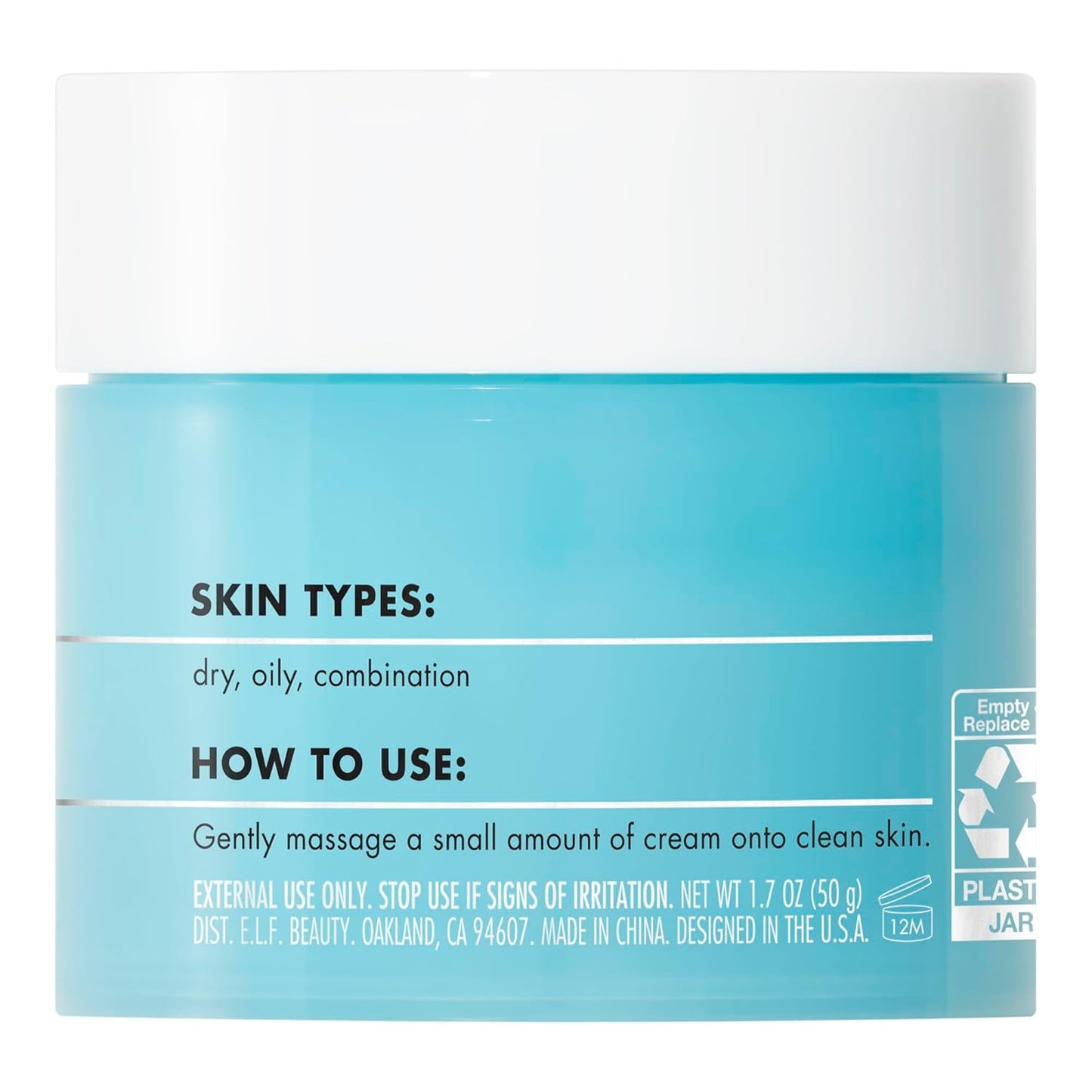e.l.f. SKIN Mini Holy Hydration! Face Cream, Moisturizer For Nourishing & Plumping Skin, Infused With Hyaluronic Acid, Vegan & Cruelty-Free, 0.529 Oz