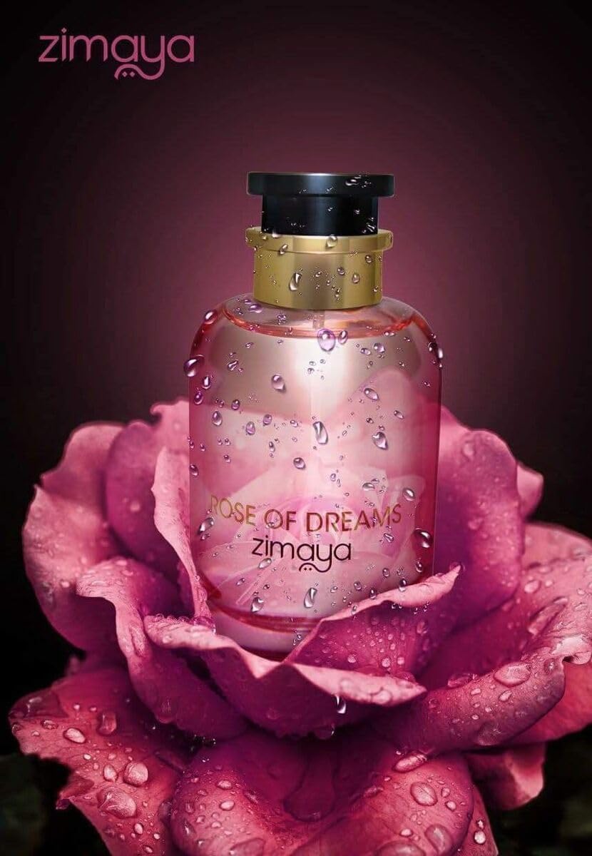 Zimaya Rose of Dreams Eau de Parfum - Romantic Rose & Amber Fragrance | 3.4 Fl. Oz