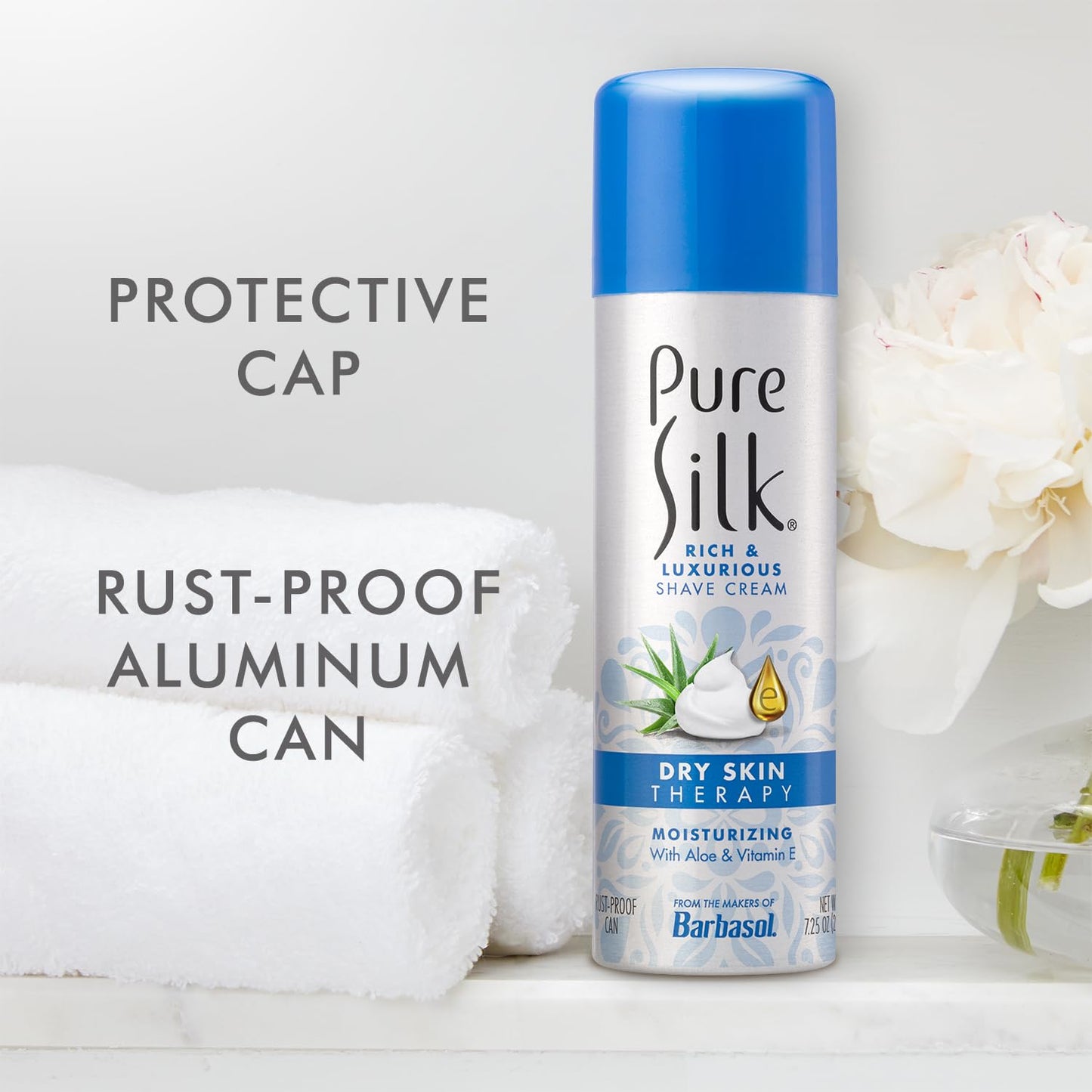 Pure Silk Dry Skin Treatment Spa Therapy Shave Cream for Women, 7.25 Oz, Pack Of 6