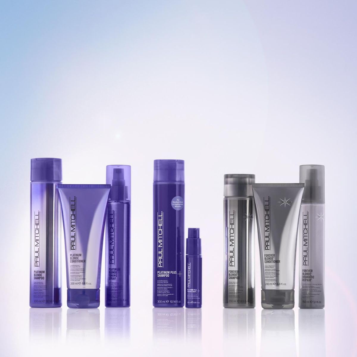 Paul Mitchell Platinum Blonde Purple Toning Spray, Cools Brassiness, Eliminates Warmth, For Color-Treated Hair + Naturally Light Hair Colors, 5.1 fl oz