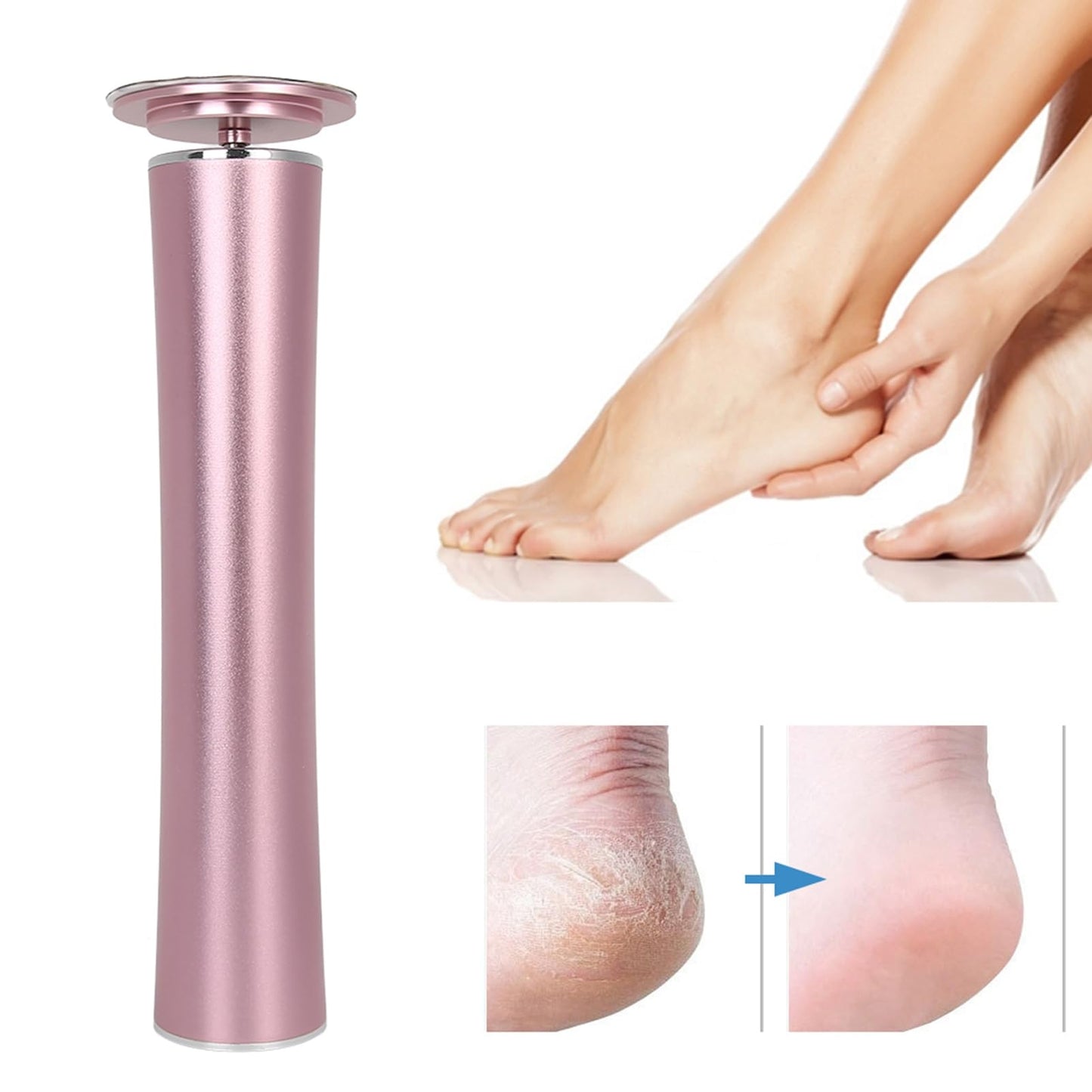 KooingTech Electric Foot Callus Remover, Electric Foot File with 60pcs Sharpener, Foot Sander for Remove Chapped Dry Dead Skin and Calluses on The Heel (US Plug 100-240V)