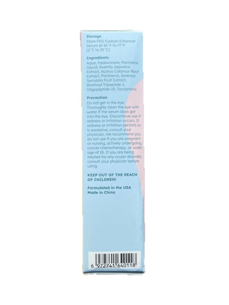 FEG Eyelash Enhancer - Rapid Growth Serum for Naturally Thick, Full Eyelashes | 3-Pack of 3ml Tubes