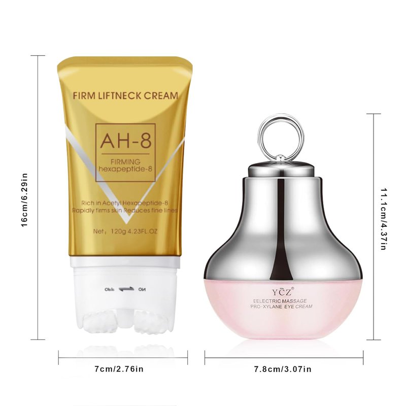 BNCHI AH-8 Firming Neck Cream & Electric Massage Eye Cream Bundle, Revitalizing Smooth of Eye Fine Lines, Eye & Neck Treatment, Lift Crepey Anti-Wrinkle, Deep Hydration Skincare Skin Moisturizer