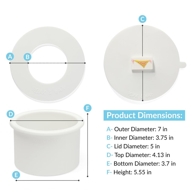 Reusable Non-Stick Silicone Wax Collars + Can + Lid for Wax Pot – Fits All 14-16 oz Wax Cans & Warmers – Wax Warmer Collars for Easy, Mess-Free Cleaning, 3-Piece Set (Collar + Can + Lid, White)