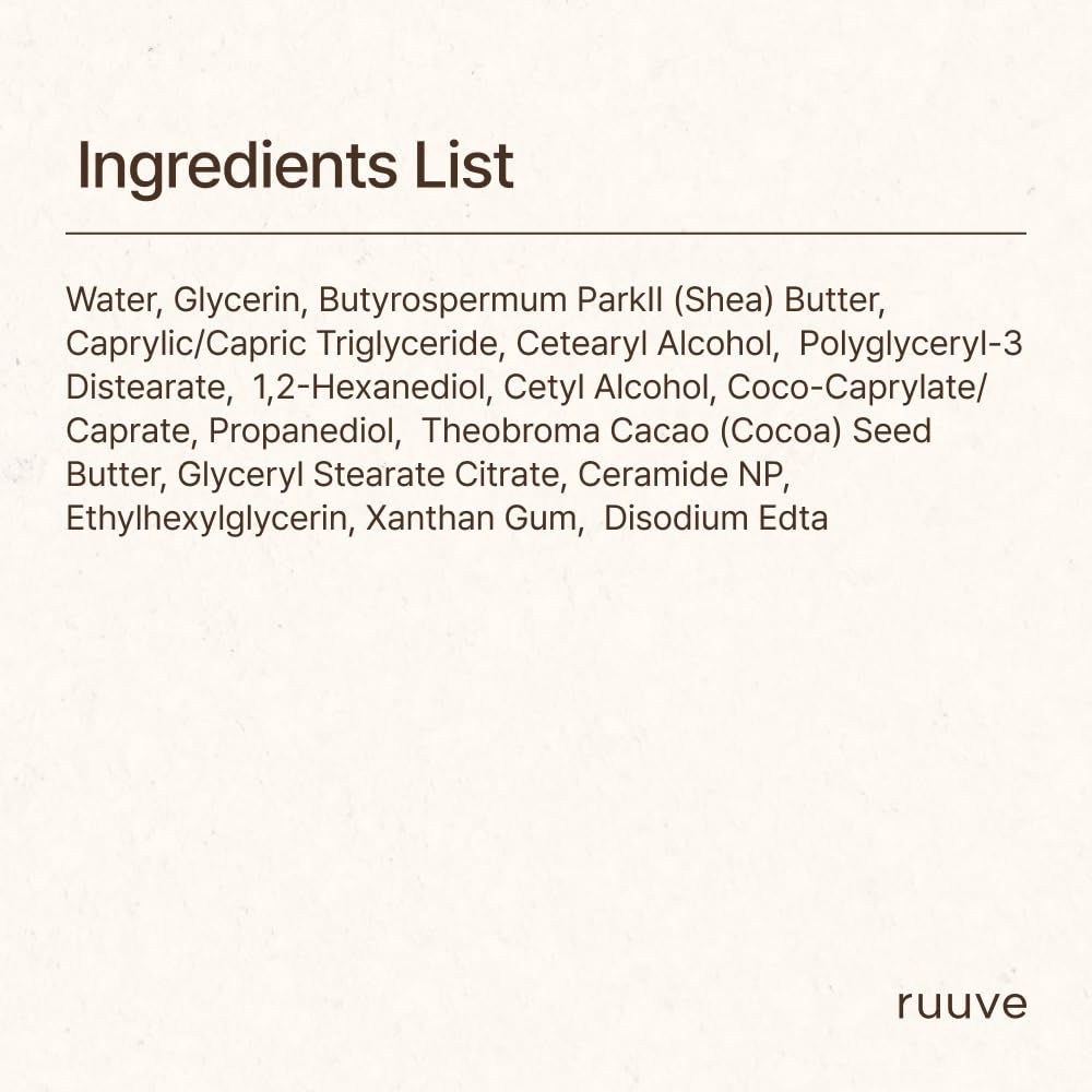 ruuve Ceramide Intense Moisture Cream – Deep Hydration Cream, Fragrance Free, Non-Greasy, Improves Moisture up to 2.5mm in One Use, Dermatologically Tested, Korean Skin care, 5.07 Fl oz
